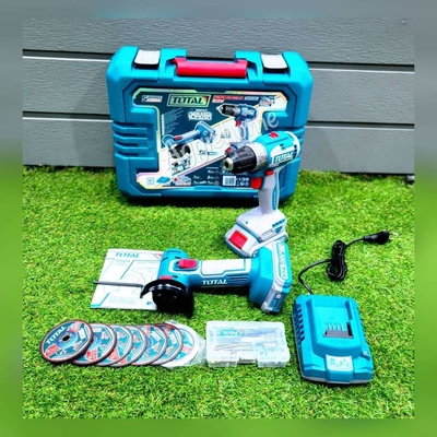 TOTAL TCKLI20278 Li-ion 2 Pcs Combo Kit | 20V | Mini Cut-Off Tool + Brushless Drill | 2 × 2.0Ah Batteries | Industrial | Model: TCKLI20278_img_3