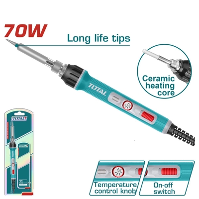 TOTAL Soldering Iron Station, 40W / 60W / 70W Options, Adjustable Temperature (70W), Replaceable Tip, Models: TET1406 | TET1606 | TET01606_img_2