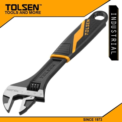 Tolsen 10" Adjustable Wrench Selai Wrench Industrial Gripro Series Model 15310_img_1