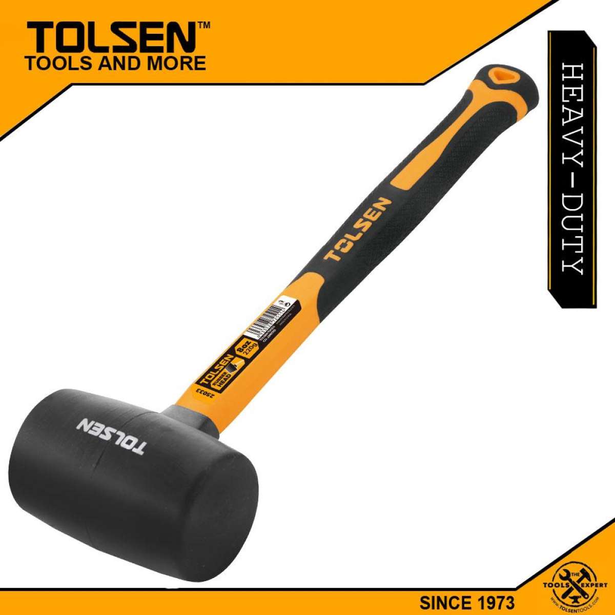 TOLSEN Rubber Mallet (450g / 16oz) Fiberglass Handle Model 25035