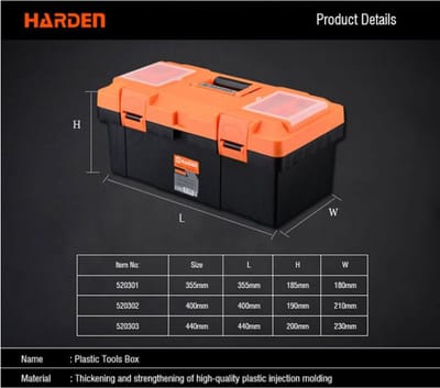 HARDEN Plastic Tools Box ( 15" | 17" | 18" ), Durable & Lightweight; Models: 520301 | 520301 | 520228_img_2