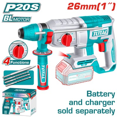 TOTAL TRHLI20268 Li-ion Rotary Hammer | 20V | Brushless Motor | SDS Plus | 2.0J Impact Energy | Tools Only | Model: TRHLI20268_img_0