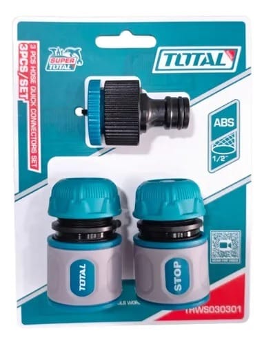 TOTAL THWS030301 3 Pcs Hose Quick Connectors Set | 1/2" Quick Connectors | Tap Adaptor | ABS with TPR Insulation | Model: THWS030301_img_3