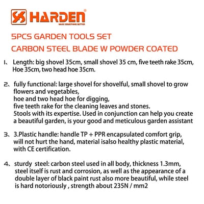 HARDEN Garden Trowel with 5 Teeth (Rake) 350x87mm; 632603_img_3