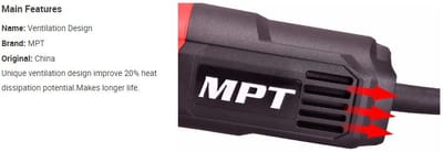 MPT 4" Angle Grinder, 800w, 100mm, Rear switch, Model : MAG7008R_img_3