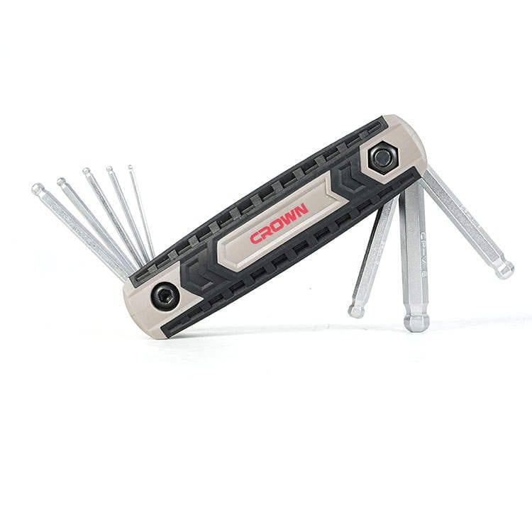 CROWN Professional 8pcs Foldable hex key set ball head, Ball head, CR-V, 8pcs; CPHOF-BMAX08