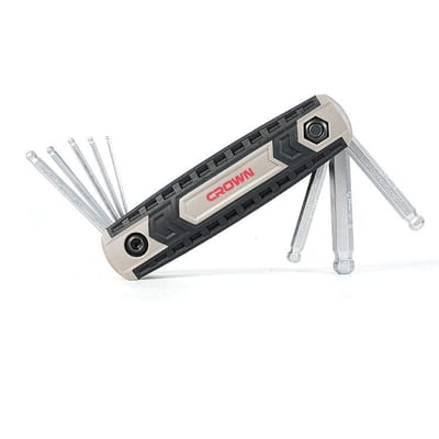 CROWN Professional 8pcs Foldable hex key set ball head, Ball head, CR-V, 8pcs; CPHOF-BMAX08_img_0