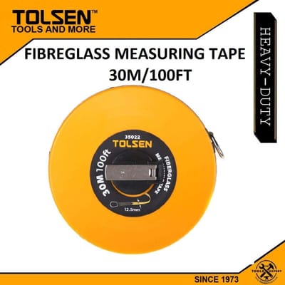 TOLSEN 35022 Fiberglass Measuring Tape, 30M (100ft) x 12.5mm, Metric & Inch, ABS Case, Nickel Plated Handle | Model: 35022_img_3