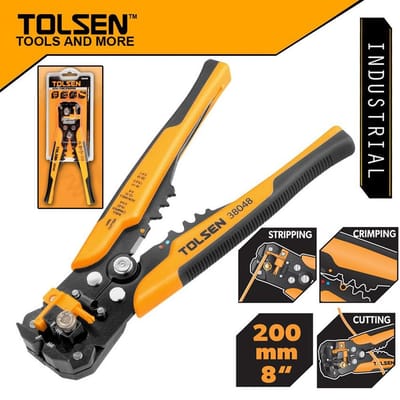 TOLSEN 38048 Industrial Automatic Wire Stripper | 8" (200mm) | 24-10 AWG | Stripping, Cutting & Crimping | Model: 38048_img_4