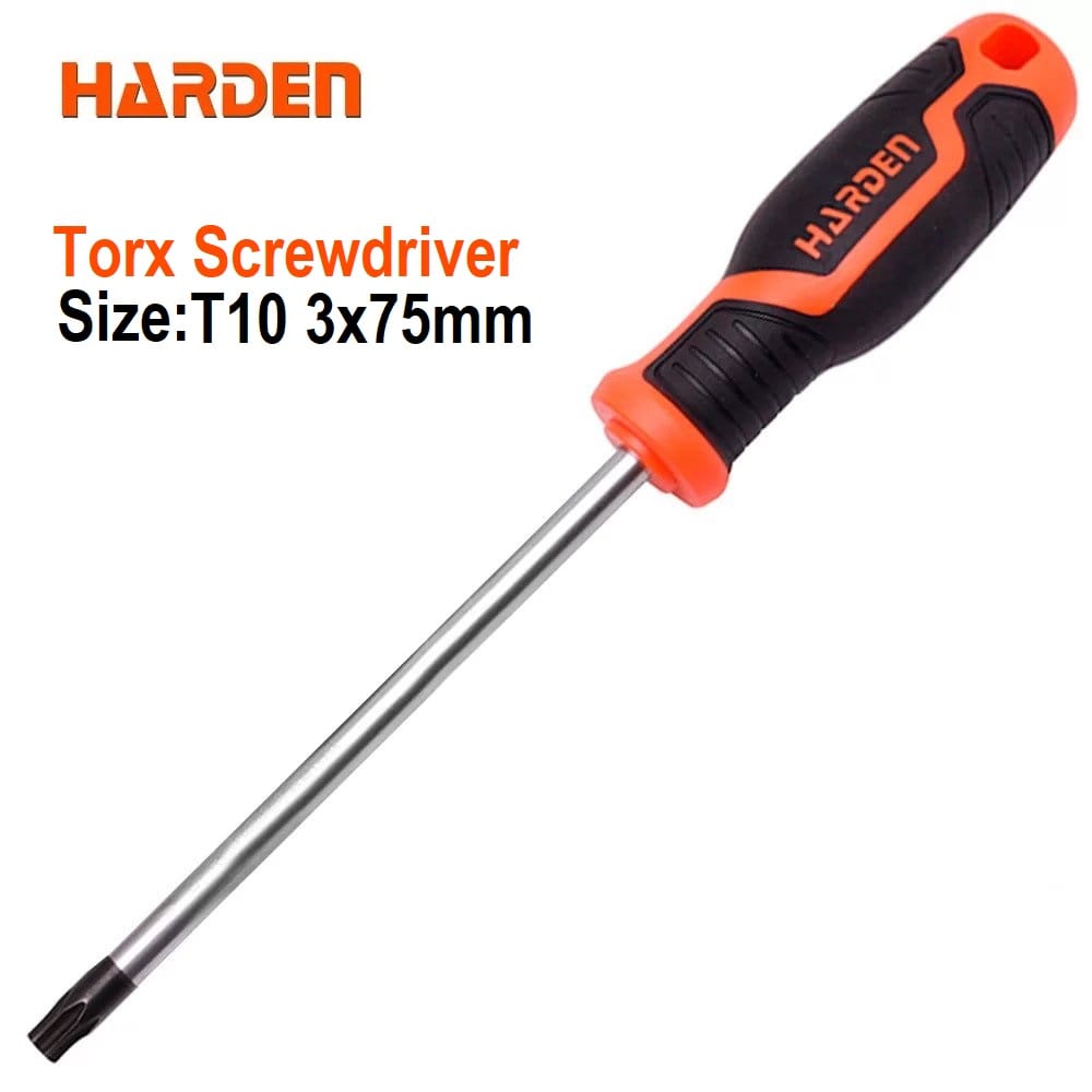 HARDEN Trox Screwdriver ( T8 | T10 | T15 | T20 | T25 | T27 | T30 | T40 ) with Soft Handle and Strong Magnet, CRV; 550292 | 550293 | 550294 | 550295 | 550296 | 550297 | 550298 | 550299