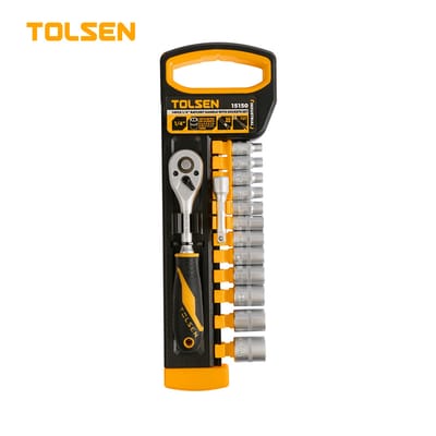 TOLSEN 14 Pcs 1/4" Ratchet Handle with Socket Set Industrial Series 15150_img_0
