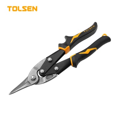 TOLSEN 30022 10" Aviation Snips (Straight Cut), 250mm, CrMo Steel, Two-Component Handle, Industrial | Model: 30022_img_0