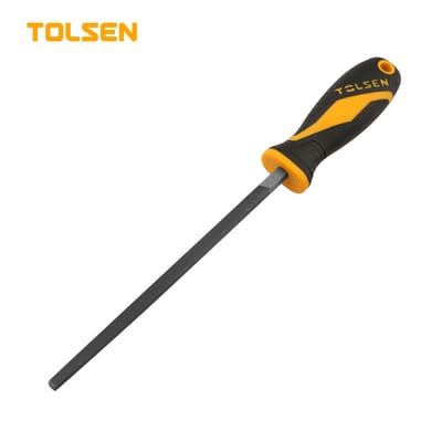 TOLSEN 32017 8" Square Steel File | T12 Carbon Steel | TPR Handle | Model: 32017_img_0