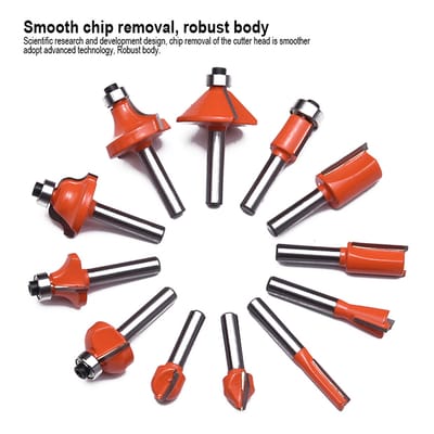 HARDEN 12 Pcs Router Bit Set | Carbide Tipped | 1/4" Shank | Woodworking & Carpentry Set | Model: 613212_img_2