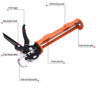 HARDEN 9" Professional Caulking Gun | Steel Sealant & Silicone Applicator | Model: 620413_img_1