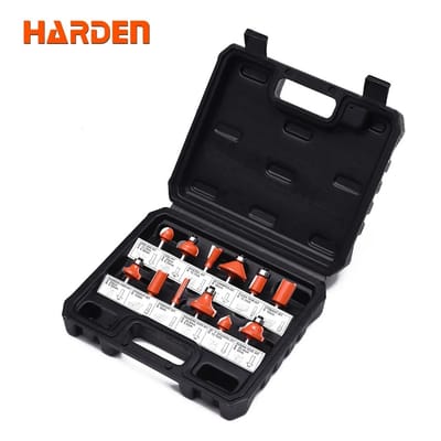 HARDEN 12 Pcs Router Bit Set | Carbide Tipped | 1/4" Shank | Woodworking & Carpentry Set | Model: 613212_img_0