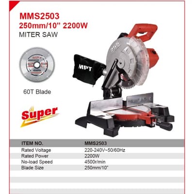 MPT,MMS2503,Miter Saw, 2200w, 250 mm (10’’), Model: MMS2503_img_1