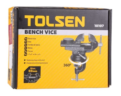 TOLSEN 10107 Bench Vice, 2" (50mm), Swivel Base with Anvil, Hardened & Tempered Jaws | Model: 10107_img_2