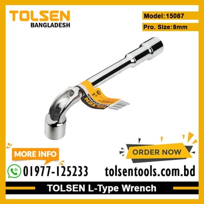TOLSEN L-Type Wrench, ( 8 | 10 | 12 | 13 | 14 | 17 | 19mm), High Strength Metal | Mirror Polished Chrome Finish | Models: 15087 | 15089 | 15091 | 15092 | 15093 | 15096 | 15098_img_7