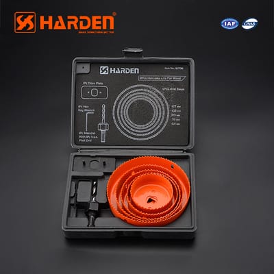 HARDEN 8 Pcs Hole Saw Set | High Carbon Steel | Variable Pitch Teeth | Model: 610545_img_1