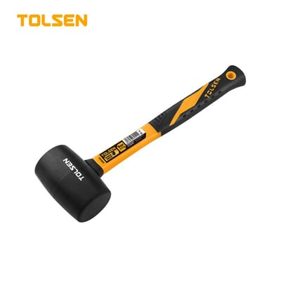 TOLSEN 25037 Rubber Mallet, 675g (24oz), Rubber Hammerhead, Fiberglass Handle | Model: 25037_img_0