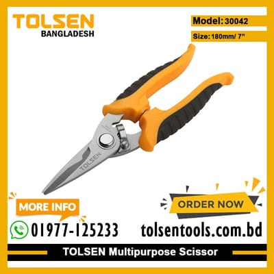 TOLSEN 30042 7" Multi-Purpose Scissors | 180mm | Stainless Steel Blade | Model: 30042_img_1