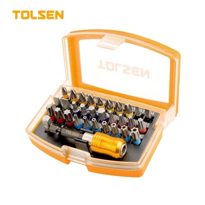 TOLSEN 20370 32Pcs Screwdriver Bit Set, S2 Steel, Magnetic Bit Holder, Security Bits Included | Model: 20370_img_0