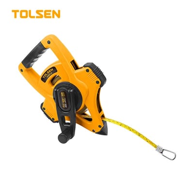 TOLSEN 35014 Steel Measuring Tape, 165ft (50m), Metric & Inch, 4:1 Fast Rewind, Ergonomic Handle | Model: 35014_img_6