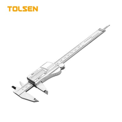 TOLSEN 35053 Digital Caliper, 6" (150mm), Metric & Inch, 0.01mm Accuracy, Stainless Steel, Four-Way Measurement | Plastic Case | Model: 35053_img_0