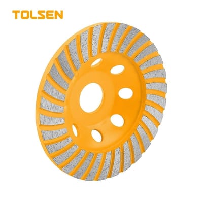 TOLSEN 76682 Segmented Turbo Cup Grinding Wheel, 5" (125×22.2mm), Turbo Segment Design | Model: 76682_img_0