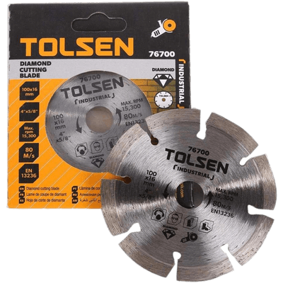 TOLSEN Dry Diamond Cutting Blade, ( 4" | 5" | 7"), For Dry Cutting, Segment, Diamond Disc; Models: 76700 | 76703 | 76705_img_1