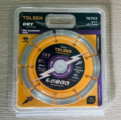 TOLSEN Dry Diamond Cutting Blade, ( 4" | 5" | 7"), For Dry Cutting, Segment, Diamond Disc; Models: 76700 | 76703 | 76705_img_2