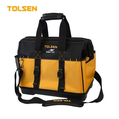 TOLSEN 80103 Tool Bag, Industrial, 16", Rigid Frame, Reinforced Plastic Base, Adjustable Shoulder Strap | Model: 80103_img_0