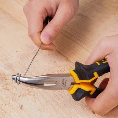 TOLSEN 10008 6" Bent Nose Pliers 160mm TPR Handle Model: 10008_img_3