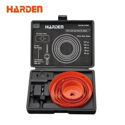 HARDEN 8 Pcs Hole Saw Set | High Carbon Steel | Variable Pitch Teeth | Model: 610545_img_0
