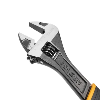 TOLSEN 15309 Adjustable Wrench, 8" (200mm), Industrial Series, Black Finish, Two-Component Handle, Max Opening 24mm; Model: 15309_img_2