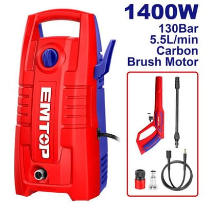 EMTOP EHPW1401 High Pressure Washer | 1400W Power | 130 Bar (1900 PSI) | 5.5 L/min | Auto Stop System | Model: EHPW1401_img_0