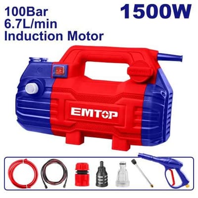 EMTOP EHPW1501 High Pressure Washer, 1500W Power, 100 Bar (1450 PSI), 6.7 L/min | Model: EHPW1501_img_0