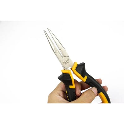 TOLSEN 10006 Long Nose Pliers 6" (160mm), Nickel Plated, TPR Handle; Model: 10006_img_4