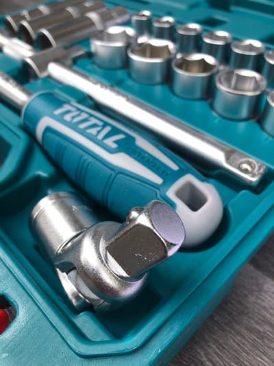 TOTAL THT121201 20 Pcs 1/2" Socket Set | 72-Tooth Ratchet | Cr-V Steel | Metric Sizes | Model: THT121201_img_5