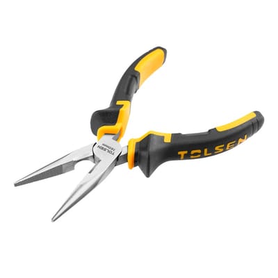 TOLSEN 10006 Long Nose Pliers 6" (160mm), Nickel Plated, TPR Handle; Model: 10006_img_5
