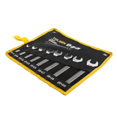 TOLSEN 15891 8Pcs Double Open End Spanner Set, Chrome Plated, Satin Finish, DIN3110 | Sizes 6×7 to 20×22mm | Model: 15891_img_4