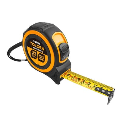 TOLSEN 36006 Measuring Tape, 10m (33ft), Metric & Inch, Magnetic Hook, ABS/TPR Case | Industrial | Model: 36006_img_0