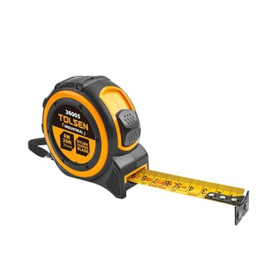 TOLSEN 36005 Measuring Tape, 8m (26ft), Metric & Inch, Magnetic Hook, ABS/TPR Case, Industrial | Model: 36005_img_0