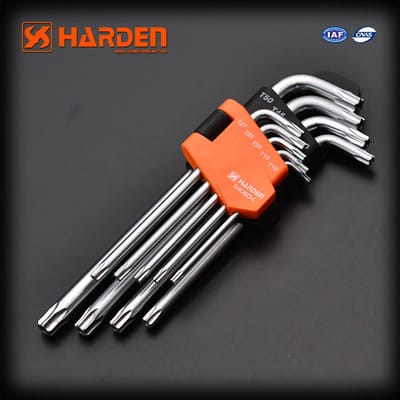 Harden 9Pcs Long Torx Key Wrench Professional L Shaped Long Hexagon Torx Key Wrench 540604_img_0