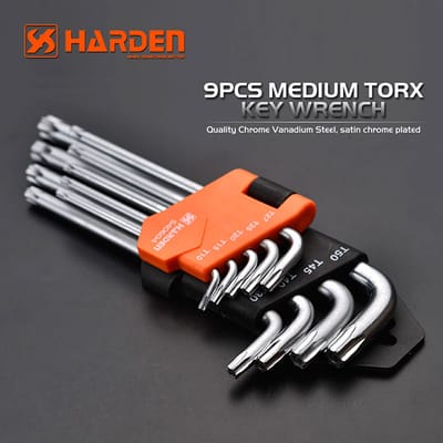 Harden 9Pcs Long Torx Key Wrench Professional L Shaped Long Hexagon Torx Key Wrench 540604_img_1