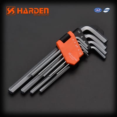 Harden 9Pcs Medium Hex Key Wrench Hexagonal Cr-V Professional Heavy Duty Tools Heat Treat 540605_img_0