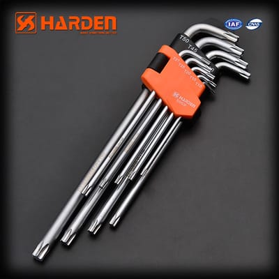 Harden 9 Pcs Extra Long Torx Key Wrench Set (PROFESSIONAL) Chrome Vanadium Long Torx Key 540607_img_0