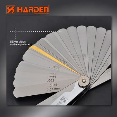 HARDEN 32pcs Feeler Gauge, 65Mn Blade, Professional Metal Feeler Gauge Set; 580432_img_4
