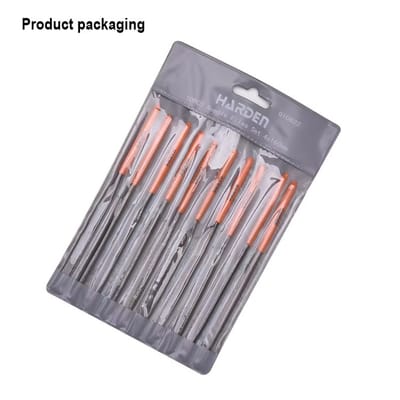 HARDEN 10pcs Needle Files Set ( 4x160mm), Professional tools, (Hand, Half Round, Square, Tri Square & Round); 610622_img_1